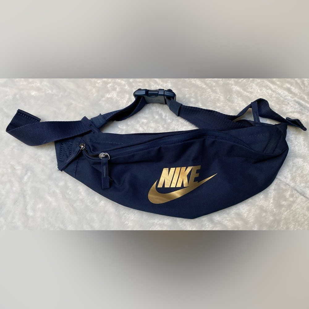 Nike Men's Navy and Gold Belt Bag
